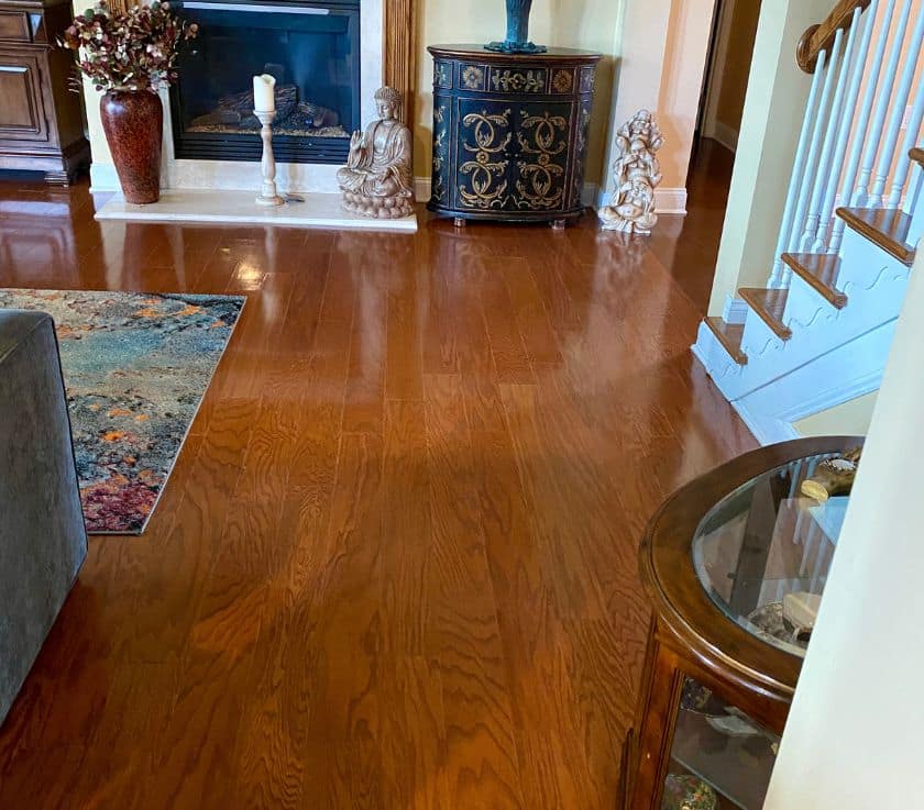 Hardwood deep cleaned in a luxury home in Monmouth County NJ