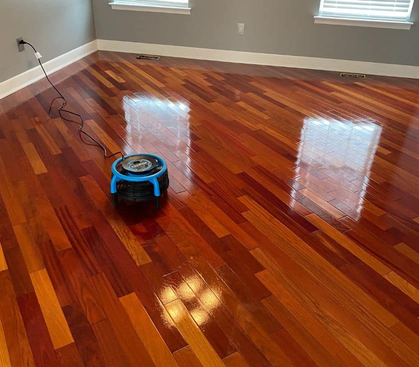 Hardwood deep cleaning in a home in Monmouth County NJ
